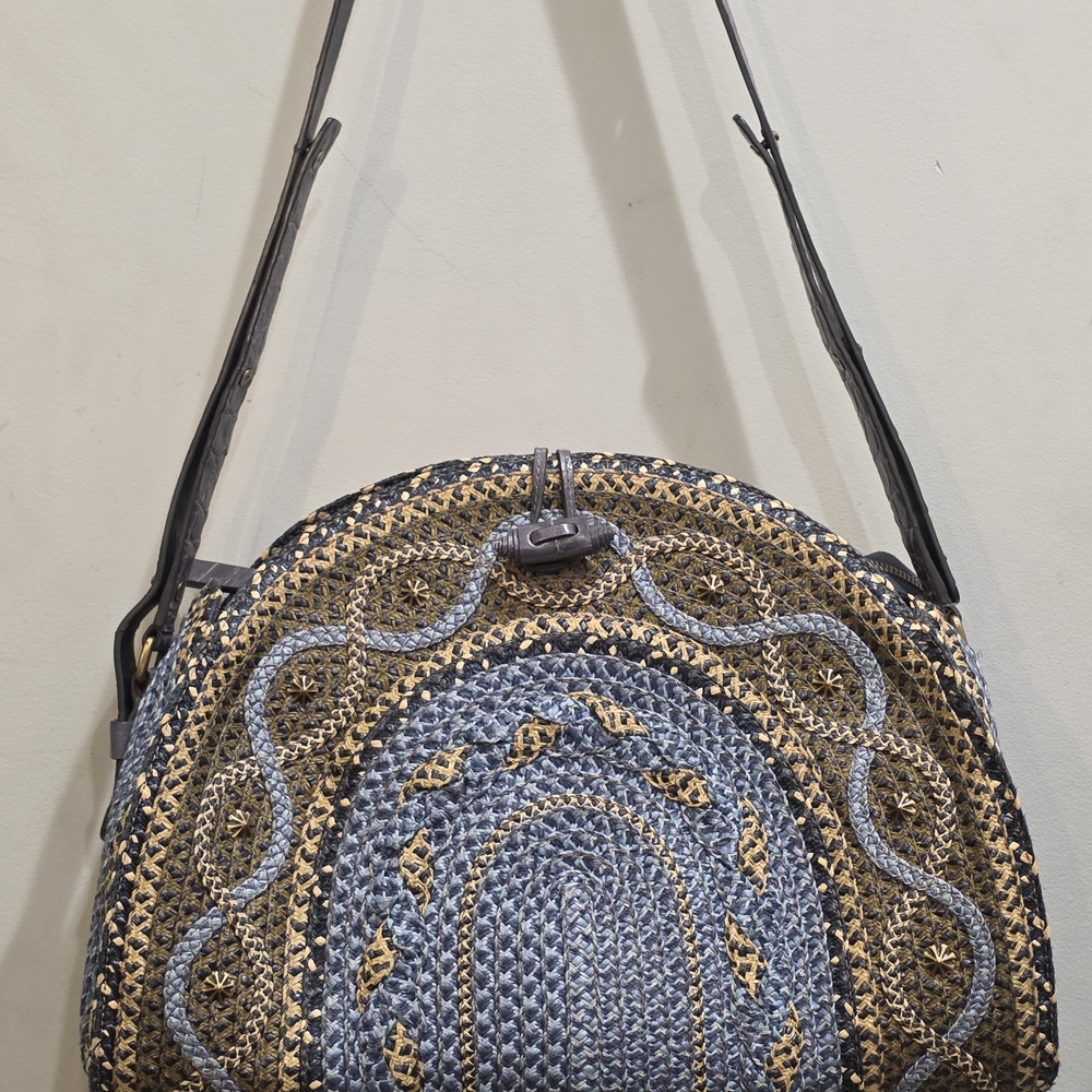 Eric Javits Blue and Gold Shoulder Bag